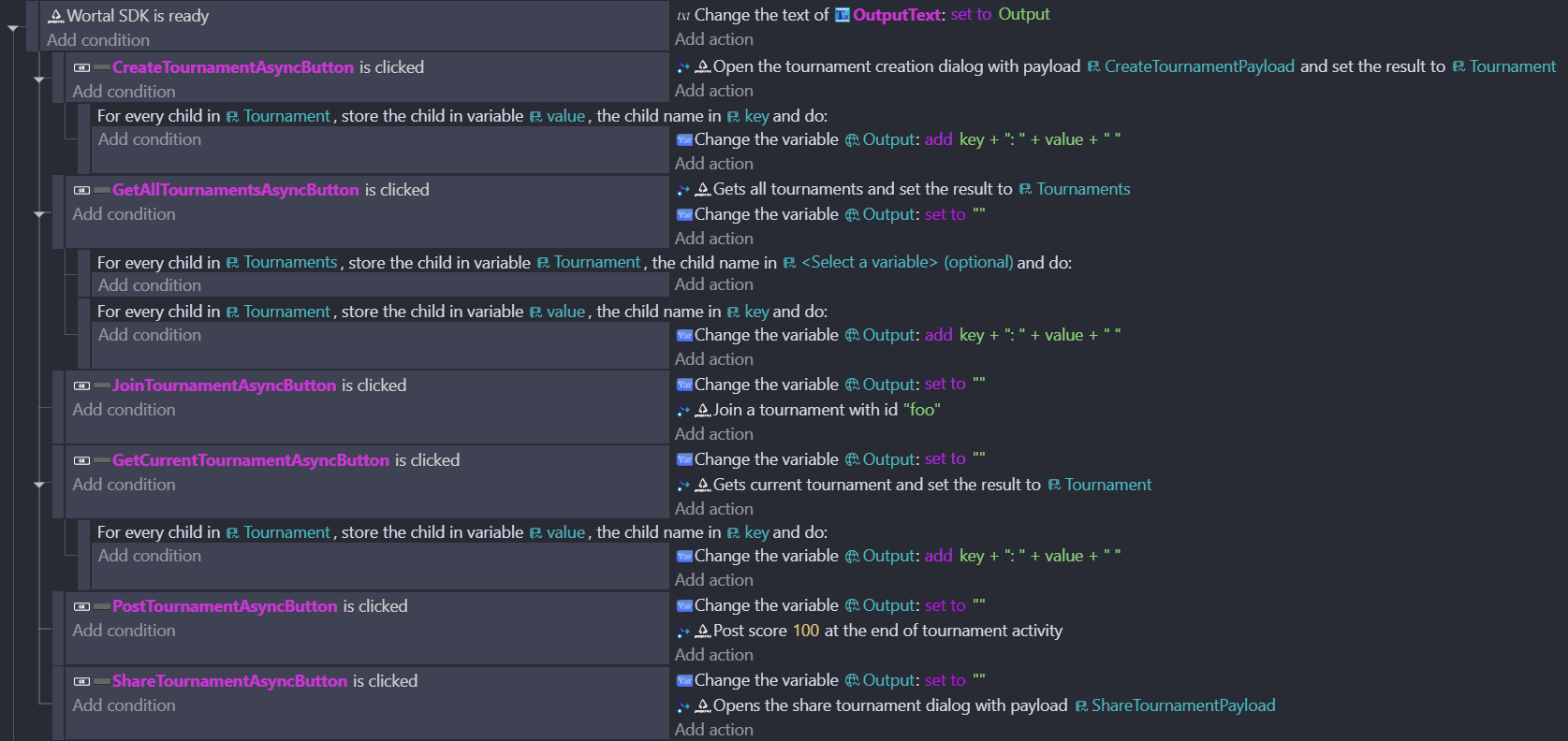 Tournament API Example